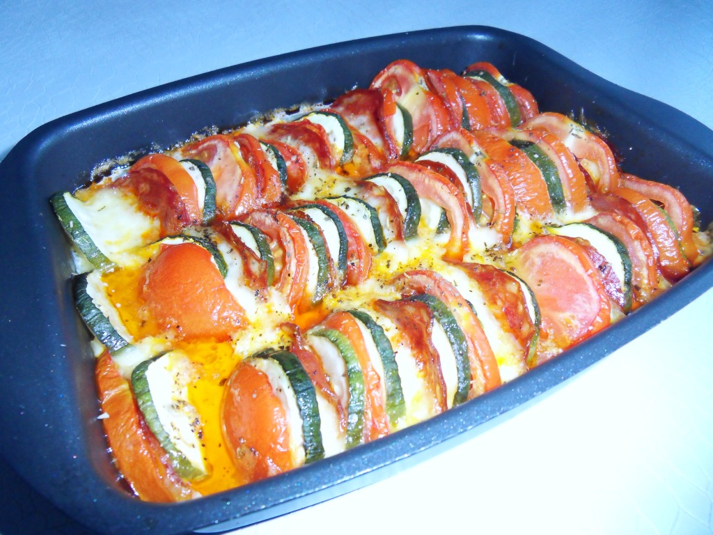 Tian courgette et tomate au chorizo (Cake Factory)